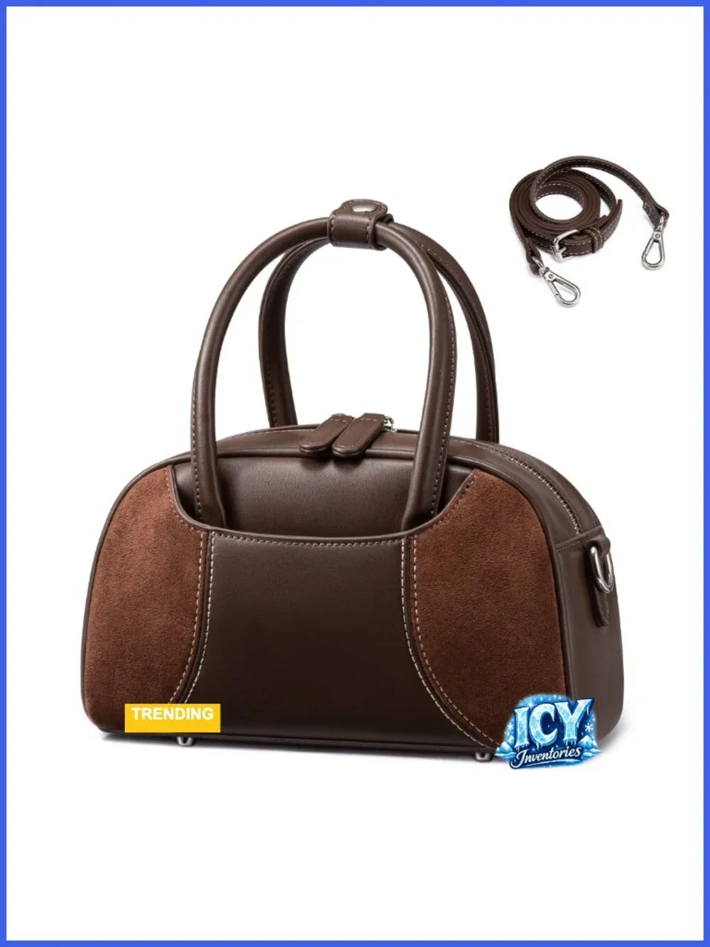 Faux Leather Crossbody Bag with RFID Blocking - Small Shoulder Purse for Women